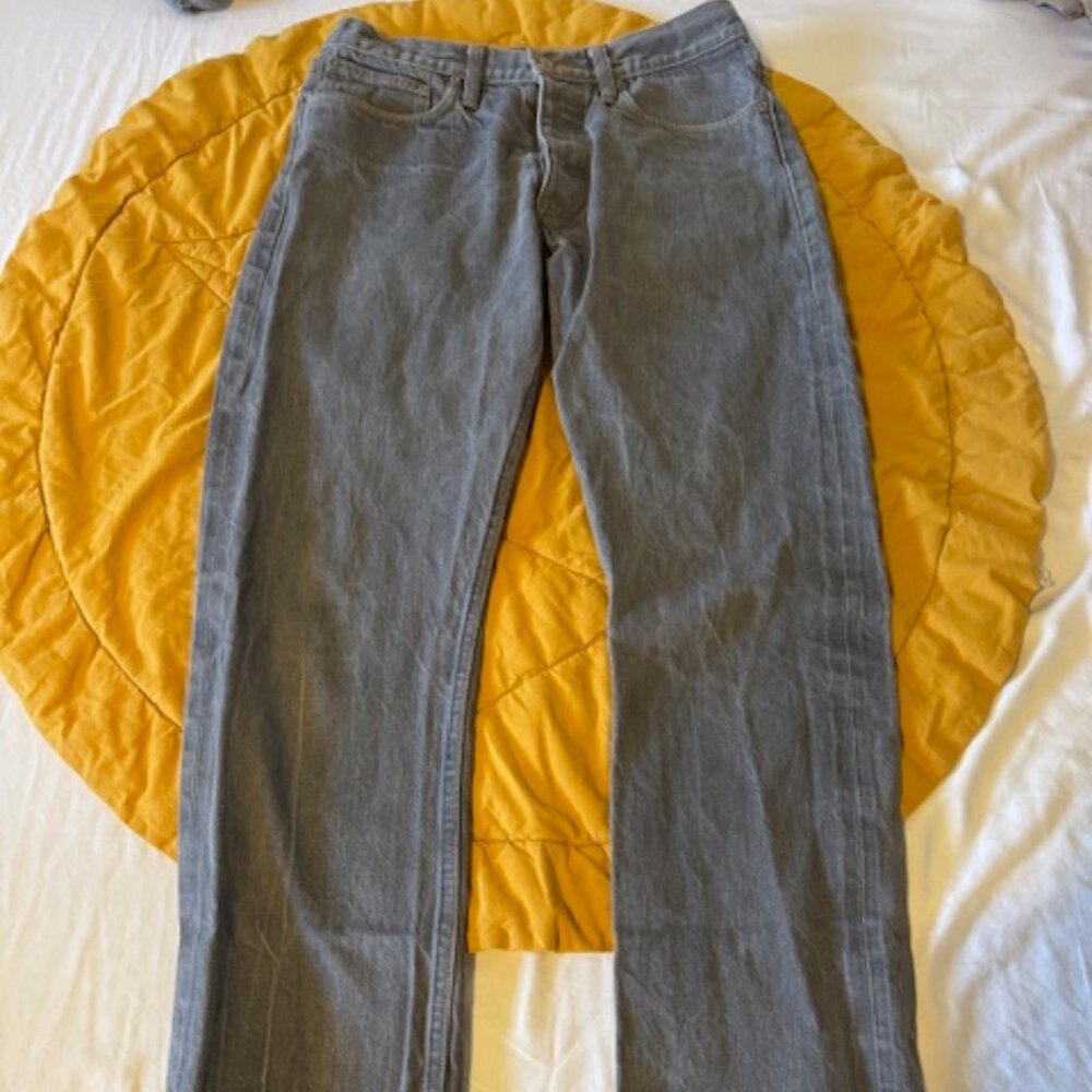Gustin Men’s Straight Fit Raw Denim Jeans | Size 32 | Gray